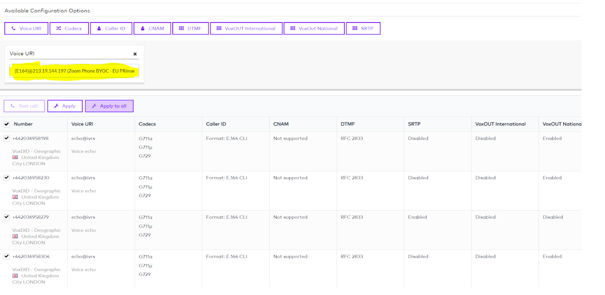 Voxbone Using Voxbone with Zoom Phone